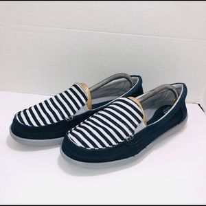 Crocs Walu Canvas Loafers Boat Shoes Size 11 Women's Slip On Comfort 203347